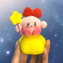 Load image into Gallery viewer, Pink Bubble Girl on Magnetic Star Crochet Keychain K0510