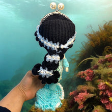 Load image into Gallery viewer, Mermaid Blue Jeweled Queen Crocheted Full Body Bag K0517