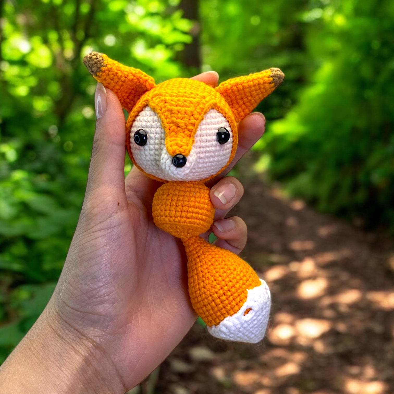 Dangle Bright Orange Fox Crochet Keychain K0519 – ColorfulSheep