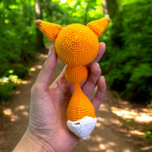 Load image into Gallery viewer, Dangle Bright Orange Fox Crochet Keychain K0519
