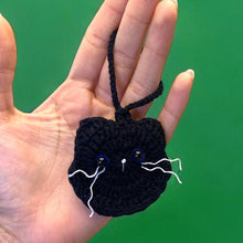 Load image into Gallery viewer, 2D Secret Pouch Silly Kitty Crochet Keychain K0526