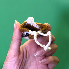 Load image into Gallery viewer, 2D Secret Pouch Silly Kitty Crochet Keychain K0526