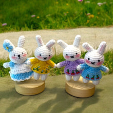 Load image into Gallery viewer, Mini Cutiee Bunny Crochet Keychain K0527
