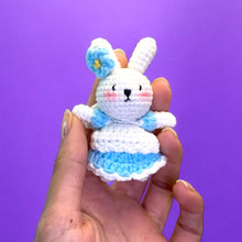 Load image into Gallery viewer, Mini Cutiee Bunny Crochet Keychain K0527