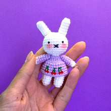 Load image into Gallery viewer, Mini Cutiee Bunny Crochet Keychain K0527