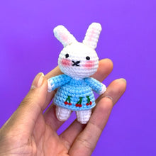 Load image into Gallery viewer, Mini Cutiee Bunny Crochet Keychain K0527