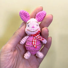 Load image into Gallery viewer, Forrest Pals: Bear & Piggy Crochet Keychain Pair K0529