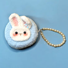 Load image into Gallery viewer, Cute Soft & Fuzzy Animal Crochet Pouch Keychain with Pearl Strap K0531