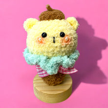 Load image into Gallery viewer, Yummy Yellow Pup Cone Fuzzy Crochet Keychain K0532