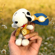 Load image into Gallery viewer, Pilot Pup Crochet Keychain K0533