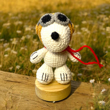 Load image into Gallery viewer, Pilot Pup Crochet Keychain K0533