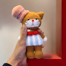 Load image into Gallery viewer, Circus Act Kitty Cat Crochet Figure with Magnetic Head K0535