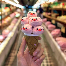 Load image into Gallery viewer, Bunch Of Soft Piggy Ice Cream Cone Crochet Figure with Magnet K0536