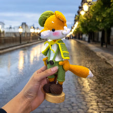 Load image into Gallery viewer, Sophisticated Old Timer Fox Crochet Figure K0540