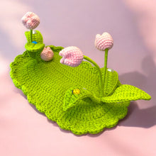 Load image into Gallery viewer, Dainty Pink Tulip Lover Crochet Table Top Decor K0543