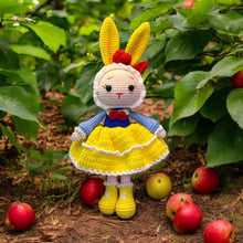 Load image into Gallery viewer, Bunny Apple Girl in Ballroom Gown Crochet Figure K0545
