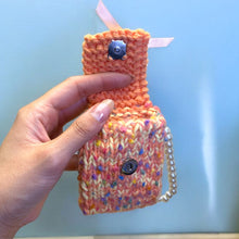 Load image into Gallery viewer, Fun Buttons Peach Multicolor Crocheted Pouch with Pearl Strap K0555