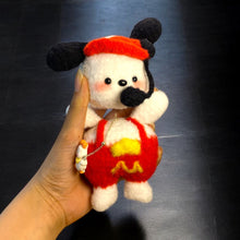 Load image into Gallery viewer, Can I Take Your Order? Pup Crochet Fuzzy Figure with Magnetic Head K0230