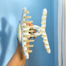 Load image into Gallery viewer, Piggy and Blue Fishy Soft Crocheted Hair Claw Clip K0235