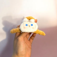 Load image into Gallery viewer, White Bunny Brown Soft Crocheted Hair Claw Clip K0236