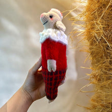 Load image into Gallery viewer, Fancy French Piggy with Stunning Outfit and Hat Knitted Figure K0239
