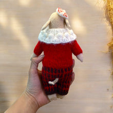 Load image into Gallery viewer, Fancy French Piggy with Stunning Outfit and Hat Knitted Figure K0239