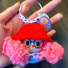 Load image into Gallery viewer, Cute Curly Hair Hat Girl Crochet Keychain K013
