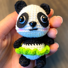 Load image into Gallery viewer, Cute Panda Wearing Skirt Crochet Keychain K007
