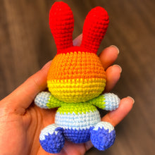 Load image into Gallery viewer, Cute Rainbow Bunny Crochet Keychain K001
