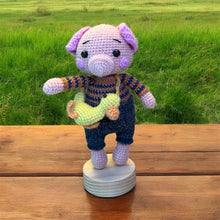 Load image into Gallery viewer, Wool Striped Shirt Oink with Ducky bag K0601
