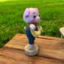 Load image into Gallery viewer, Wool Striped Shirt Oink with Ducky bag K0601
