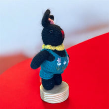 Load image into Gallery viewer, Knitted Overall Bunny with Bow K0602
