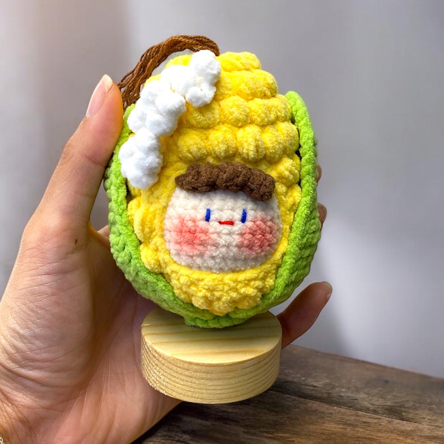 Corn on the Cob Girl Soft Crochet Keychain K0315 – ColorfulSheep