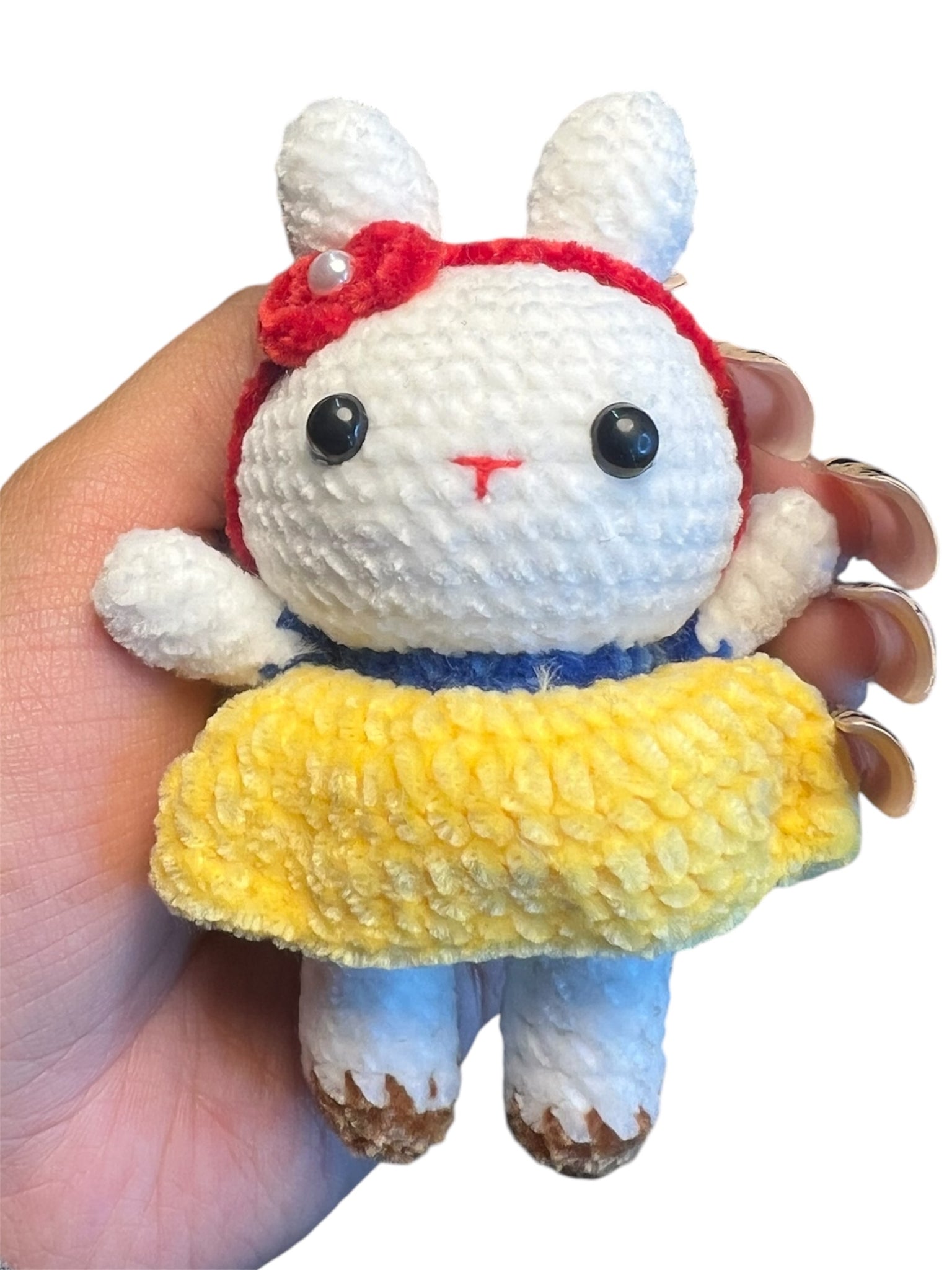Cute Bunny In Apple Girl Dress Crochet Keychain K011 – ColorfulSheep