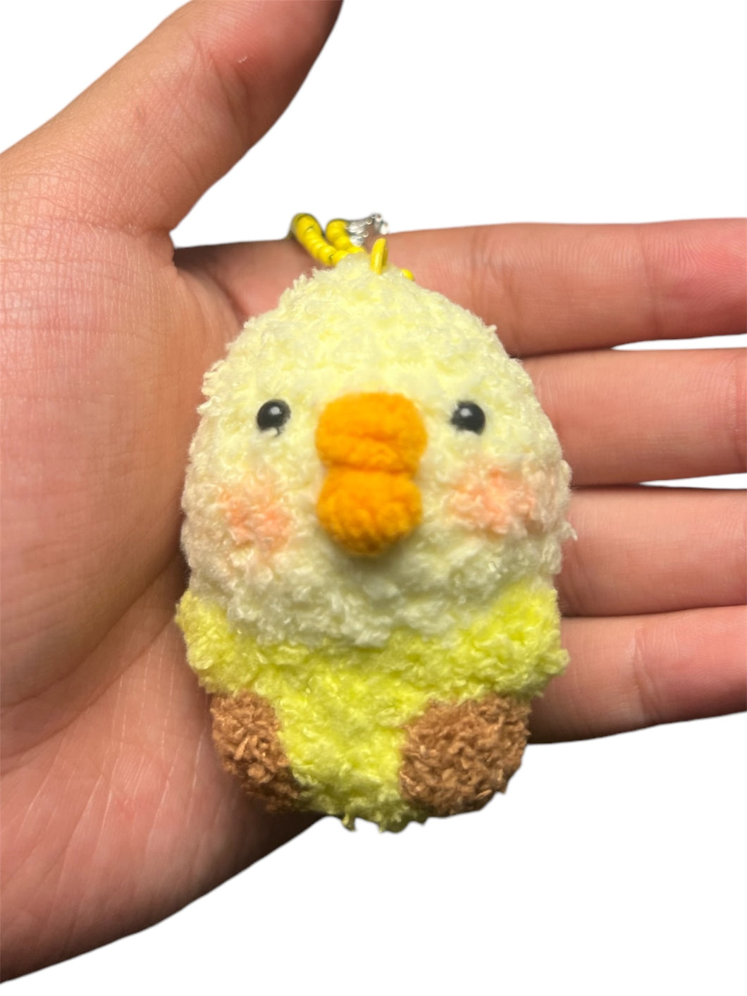 Cute Fluffy Blush Parrot Crochet Keychain K024