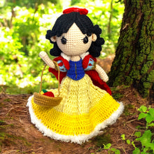 Load image into Gallery viewer, Royal Apple Ballroom Gown Girl with Basket &amp; Micro Apple Crochet Figure K0414
