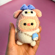 Load image into Gallery viewer, Costume &amp; Purse Velvet Piggy Pals Crochet Keychain K0503
