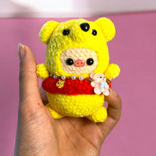 Load image into Gallery viewer, Costume &amp; Purse Velvet Piggy Pals Crochet Keychain K0503
