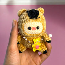 Load image into Gallery viewer, Costume &amp; Purse Velvet Piggy Pals Crochet Keychain K0503
