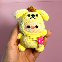 Load image into Gallery viewer, Costume &amp; Purse Velvet Piggy Pals Crochet Keychain K0503
