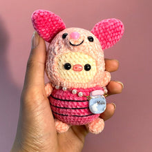 Load image into Gallery viewer, Costume &amp; Purse Velvet Piggy Pals Crochet Keychain K0503
