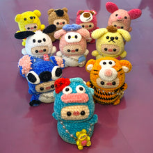 Load image into Gallery viewer, Costume &amp; Purse Velvet Piggy Pals Crochet Keychain K0503
