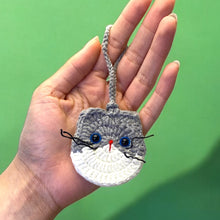 Load image into Gallery viewer, 2D Secret Pouch Silly Kitty Crochet Keychain K0526
