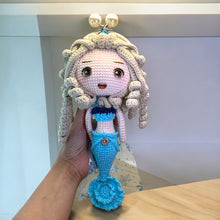 Load image into Gallery viewer, Icy Blue Mermaid Princess Crocheted Full Body Bag K0528
