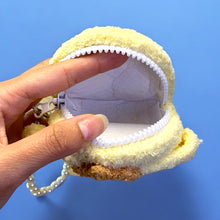 Load image into Gallery viewer, Cute Soft &amp; Fuzzy Animal Crochet Pouch Keychain with Pearl Strap K0531
