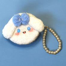 Load image into Gallery viewer, Cute Soft &amp; Fuzzy Animal Crochet Pouch Keychain with Pearl Strap K0531
