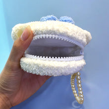 Load image into Gallery viewer, Cute Soft &amp; Fuzzy Animal Crochet Pouch Keychain with Pearl Strap K0531
