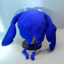 Load image into Gallery viewer, Blue Big Ear Alien Crochet Beanie
