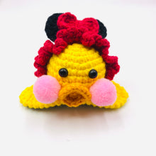 Load image into Gallery viewer, Ducky with black ears and red bow
